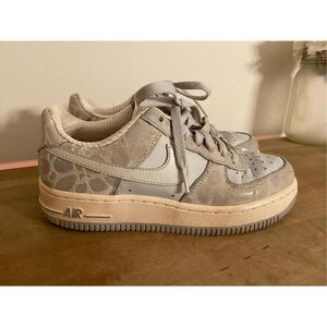 Nike Air Force One 6 womens grey animal print sneakers shoes